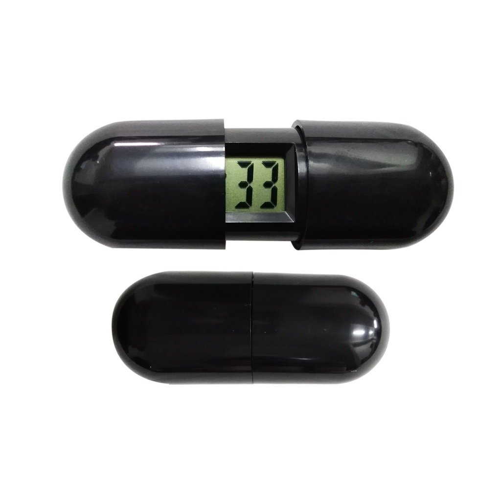 [P260406] relojes, plástico, negro,  nd, en forma de pildora