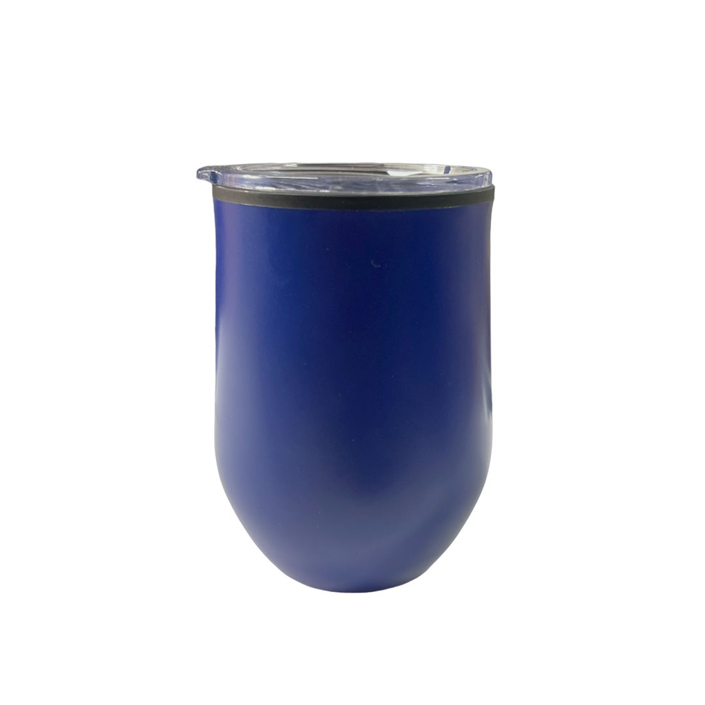 [P251142] vaso vinero, acero inoxidable, , 360 ml azul reflex , mate plastico interior 8.9*8.9*12.4