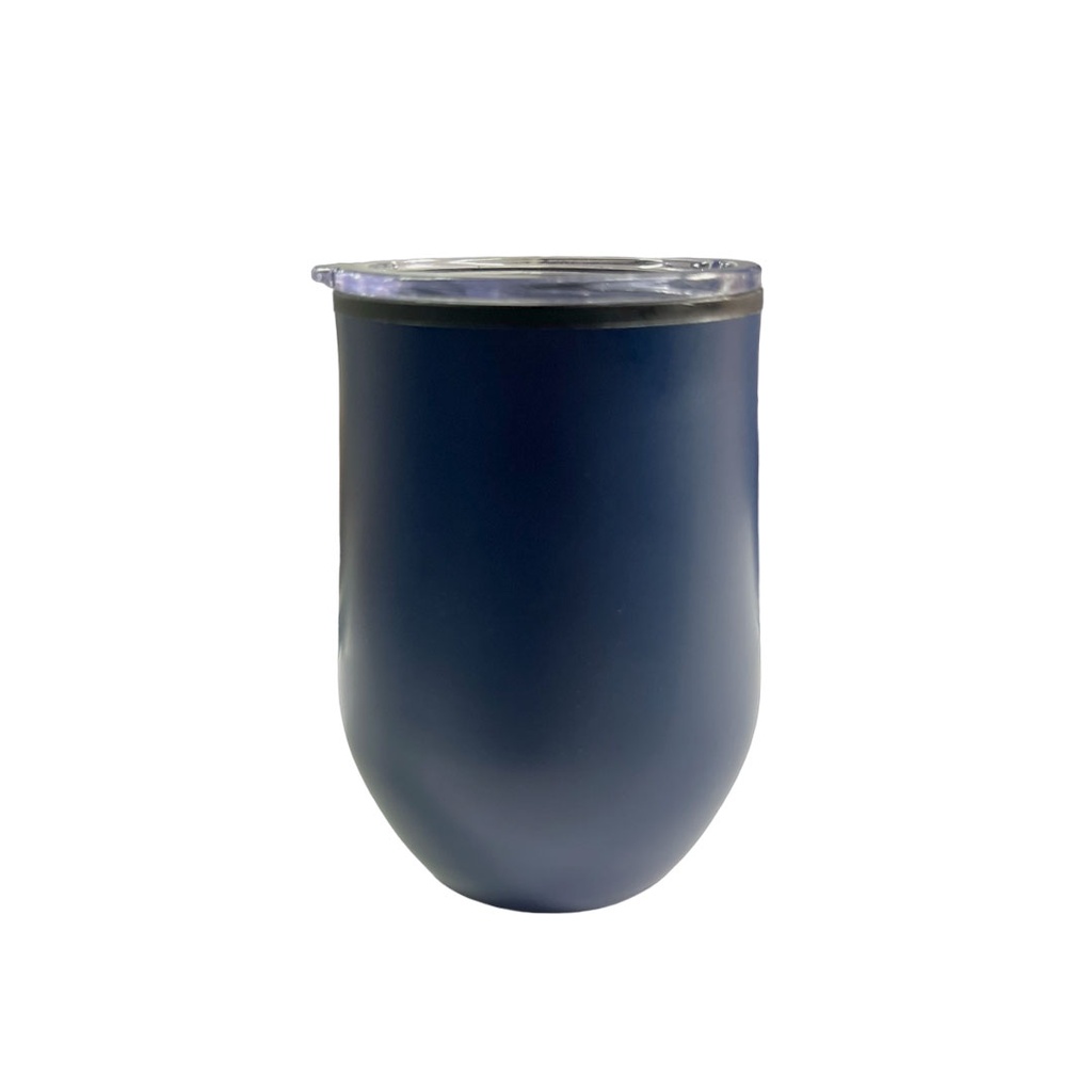 [P251143] vaso vinero, acero inoxidable, , 360 ml azul mate, doble pared de plástico interior 8.9*8.9*12.4