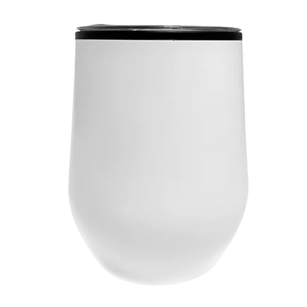 [P251140] vaso vinero, acero inoxidable, , 360 ml blanco mate, doble pared de plástico interior  8.9*8.9*12.4