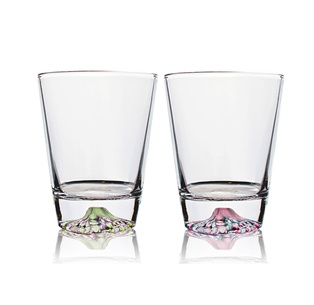 set, vidrio, transparente,  , de 2 vasos