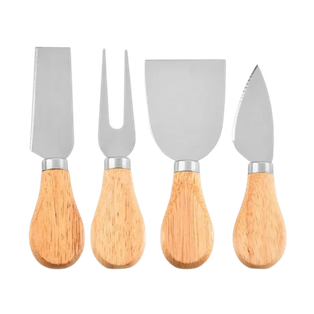 set de utensilios, acero inoxidable, color natural, 18*18 centimetros, 4 pcs para quesos