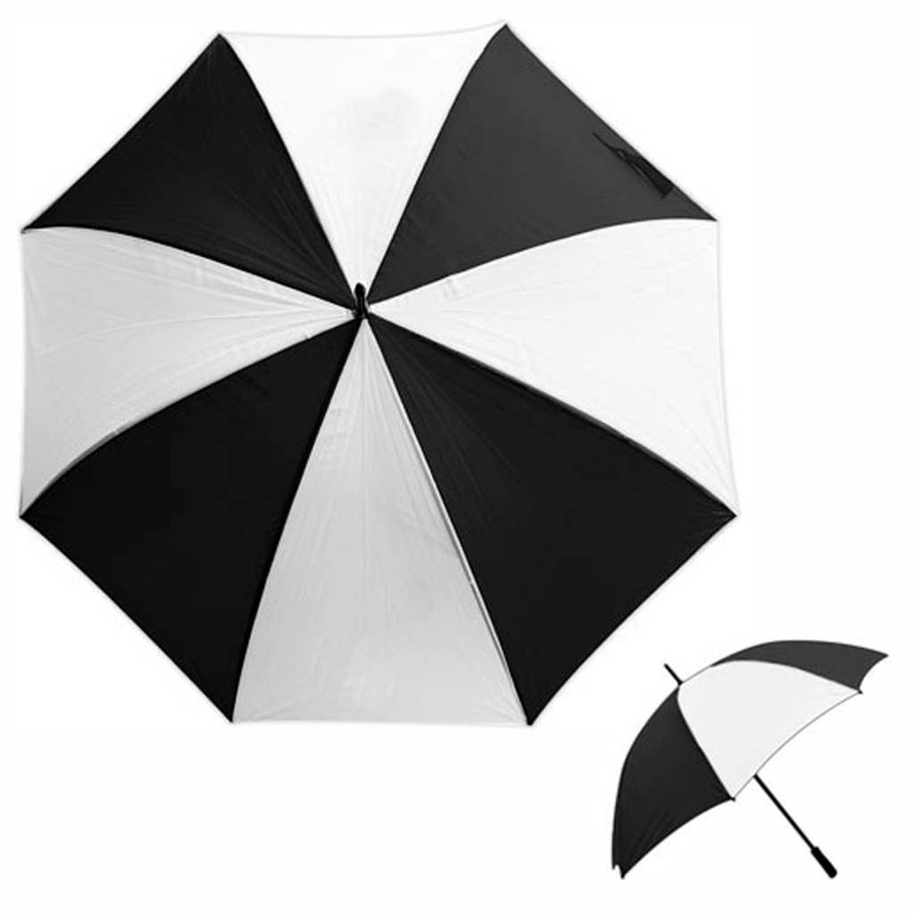 [P250710] sombrillas, poliester, negro, 122*140 centimetros, combinada con blanco, small