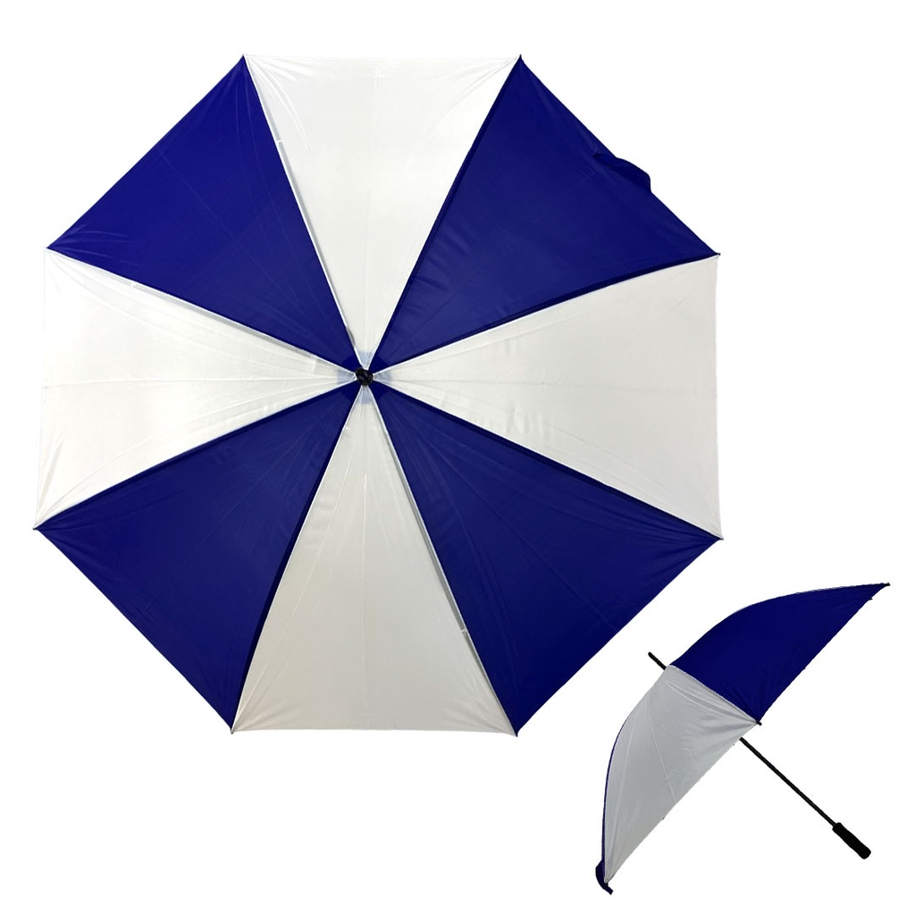 [P250026] sombrillas, poliester, azul marino, 129*152 centimetros, combinada con blanco