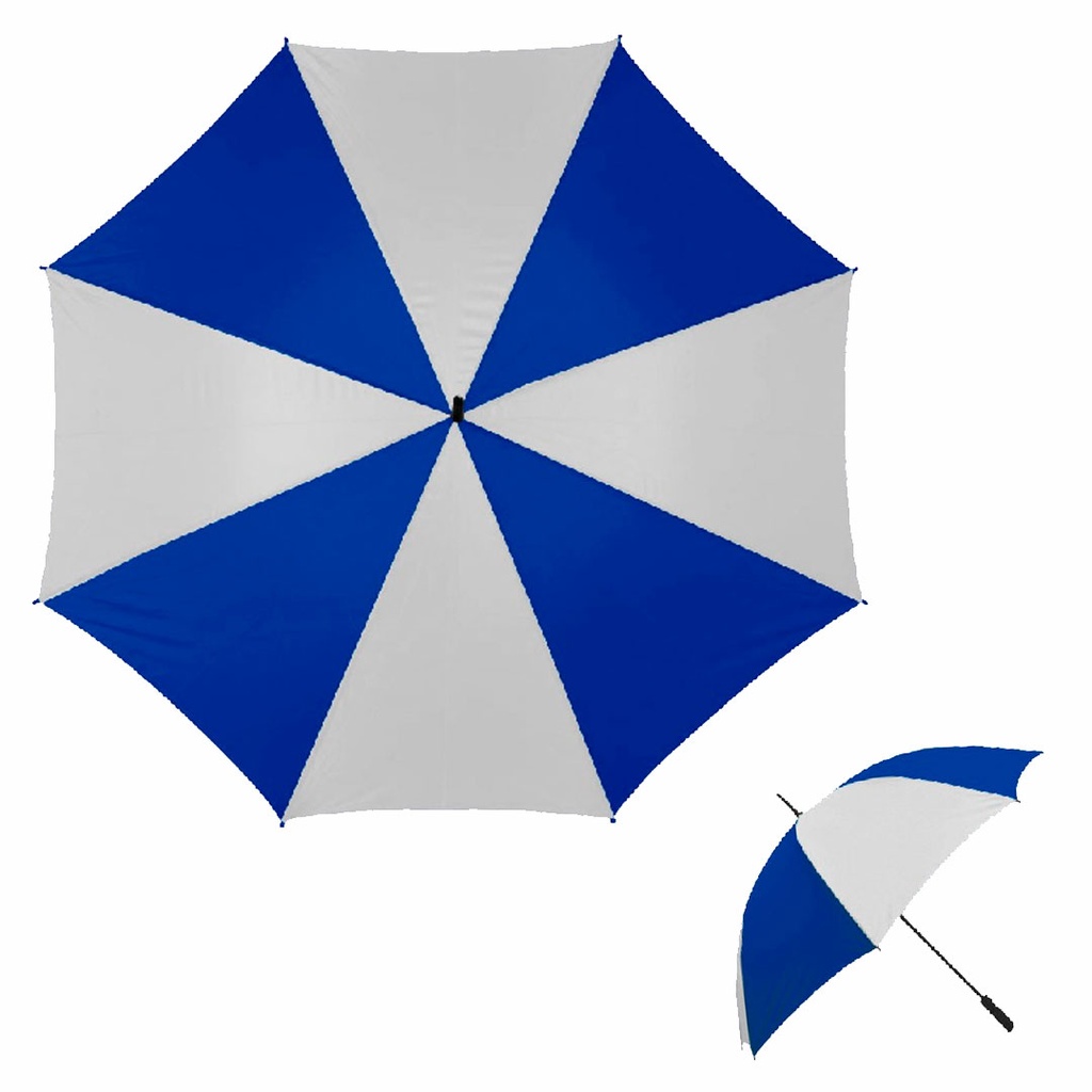 [P250054] sombrillas, poliester, azul reflex, 129*152 centimetros, combinada con blanco
