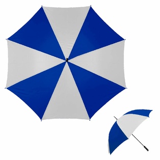 sombrillas, poliester, azul reflex, 129*152 centimetros, combinada con blanco