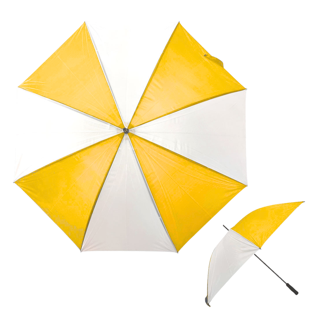 [P250056] sombrillas, poliester, amarillo, 129*152 centimetros, combinada con blanco