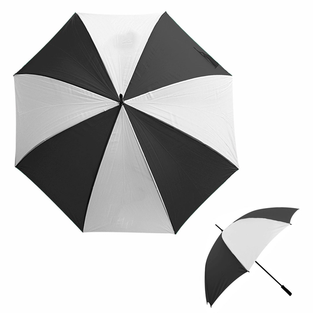 [P250058] sombrillas, poliester, negro, 129*152 centimetros, combinada con blanco
