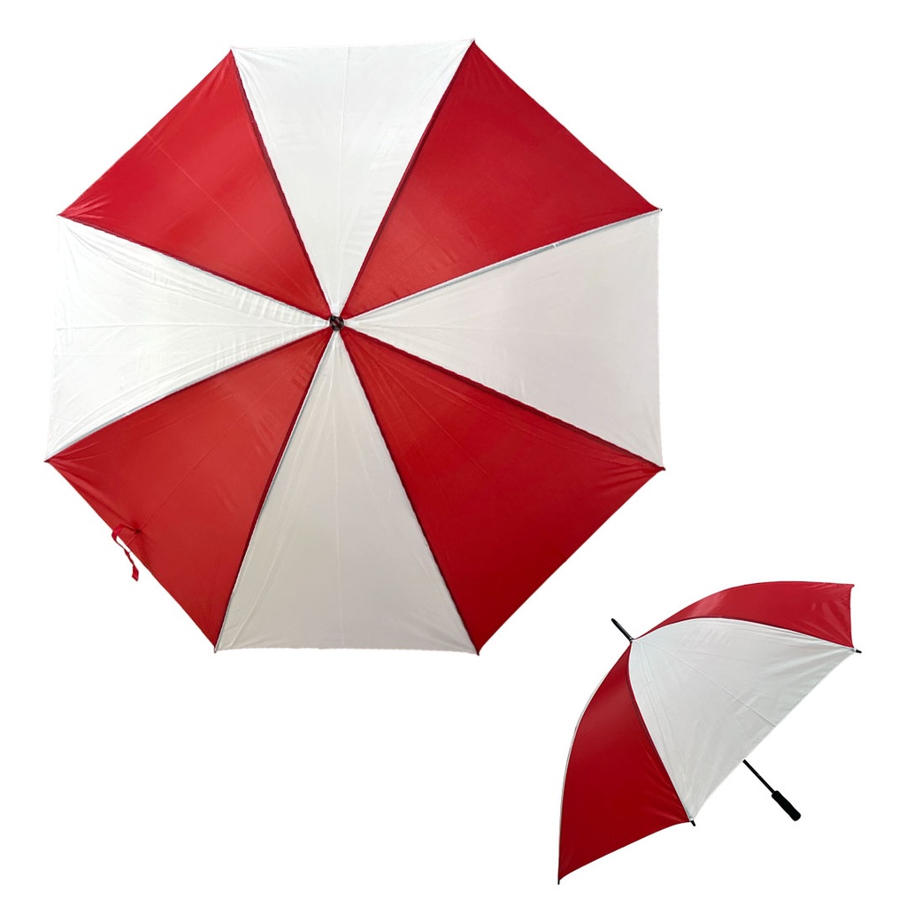 [P250060] sombrillas, poliester, rojo, 129*152 centimetros, combinada con blanco