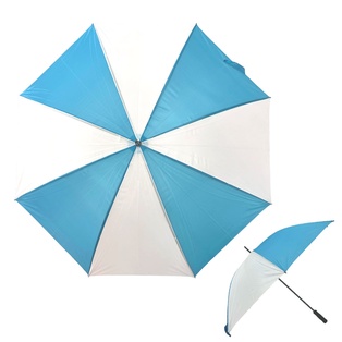 sombrillas, poliester, celeste (baby blue), 129*152 centimetros, combinada con blanco