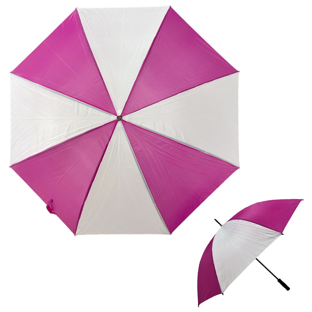 [P250159] sombrillas, poliester, fucsia, 129*152 centimetros, combinada con blanco