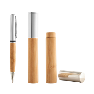 lapicero knight, metal, , en bote de bambu , natural