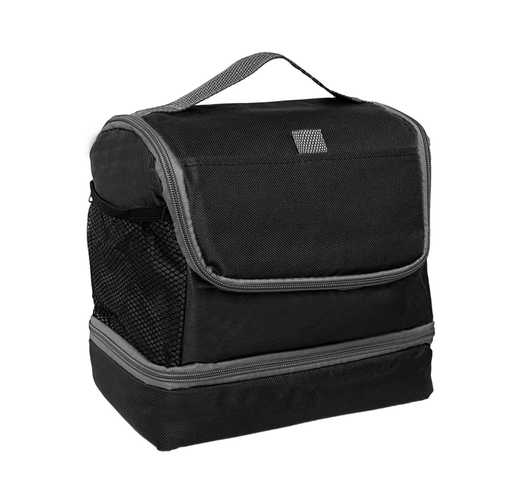 [TX117277] lonchera, oxford, negro, 25*17*25 centimetros, stone doble compartimiento