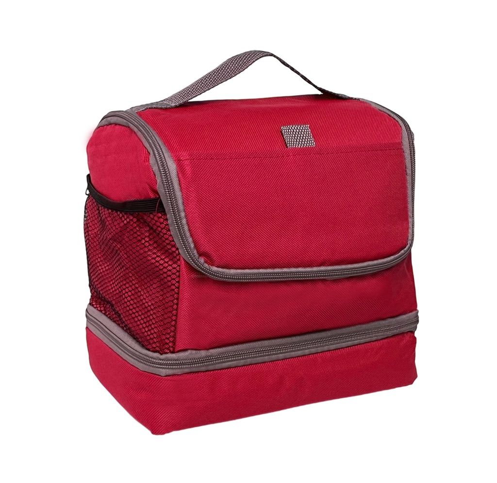 [TX117279] lonchera, oxford, rojo, 25*17*25 centimetros, stone doble compartimiento