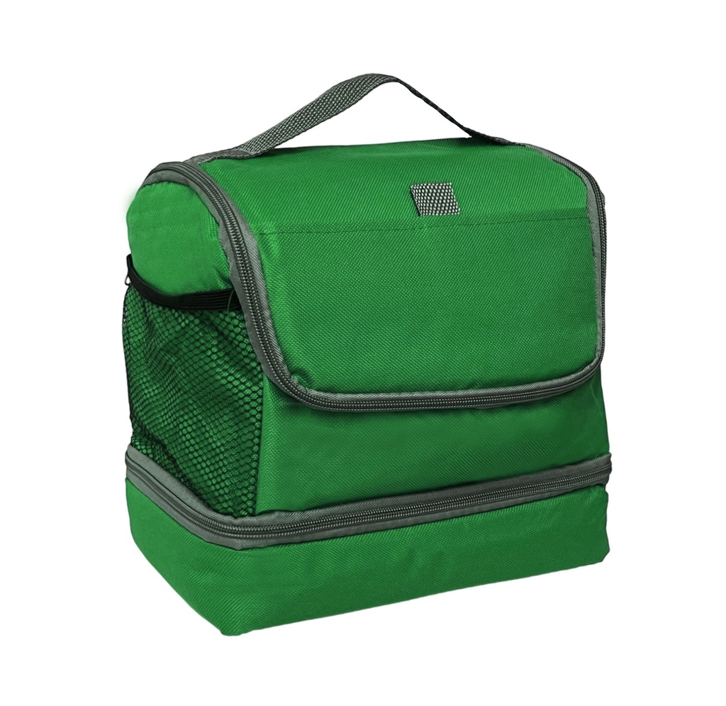 [TX117280] lonchera, oxford, verde, 25*17*25 centimetros, stone doble compartimiento