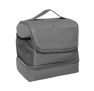 lonchera, oxford, gris, 25*17*25 centimetros, stone doble compartimiento