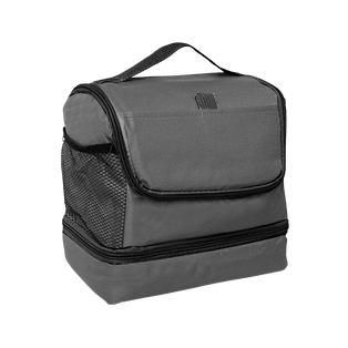 lonchera, oxford, gris, 25*17*25 centimetros, stone doble compartimiento