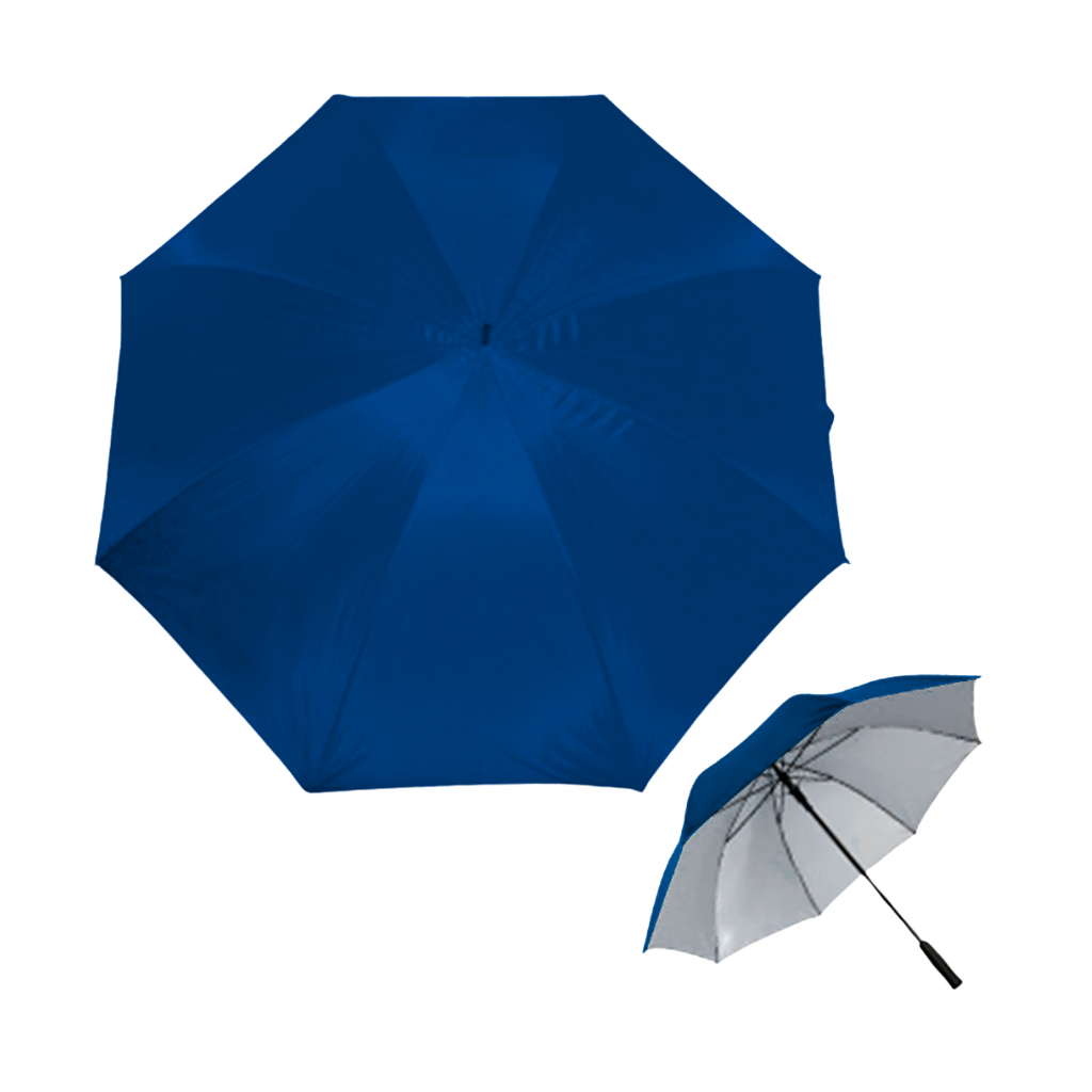 [P250472] sombrillas, poliester, azul navy, 120*140 centimetros, fondo plateado,