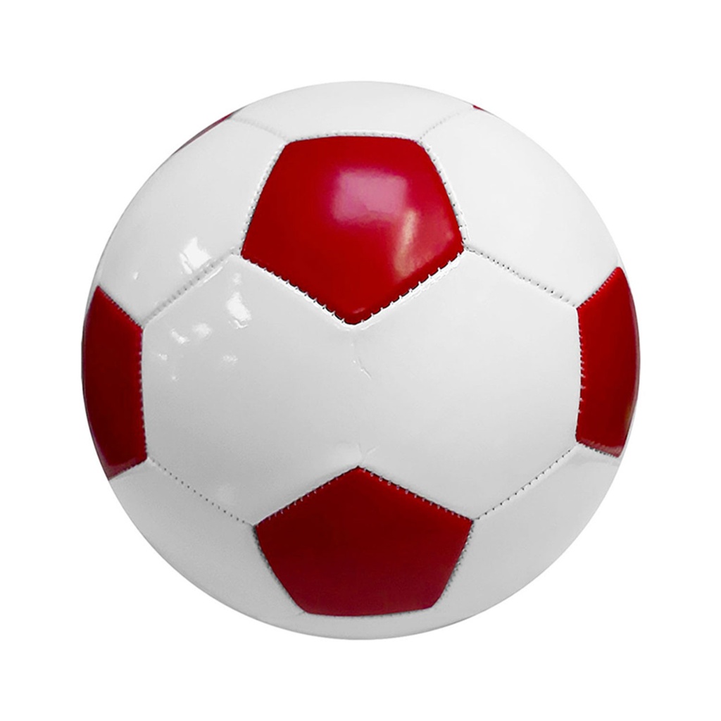 [P265980] pelota de futbol no 5, pvc, , 260-280 g , blanco con rojo 32 gajos dobles