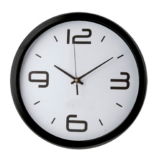 reloj, plástico, negro, de pared redondo , 30 cm de diametro