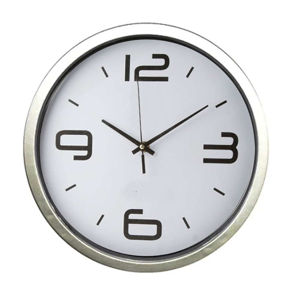 [P220354] reloj, plástico, gris, de pared redondo , 30 cm de diametro