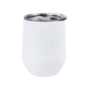vaso acero inoxidable blanco mate 12 oz termico vinero con tapadera plastica