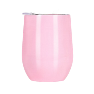 vaso acero inoxidable rosado 12 oz  térmico vinero con tapadera plástica