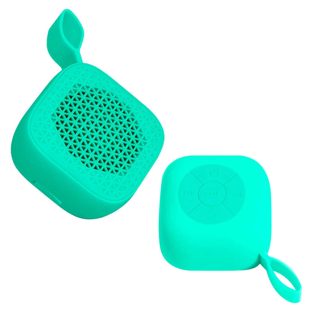 [TG104079] bocina, silicón, aqua, 4*7*4.2 centimetros, contra el agua con agarrador ,