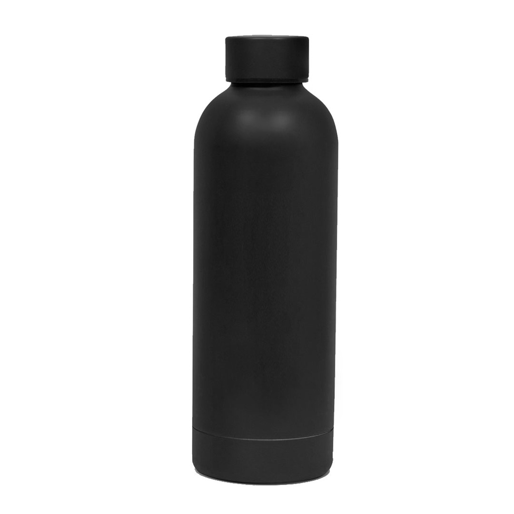 [P251255] botella, acero inoxidable, negro mate, 500 ml , minimal doble pared