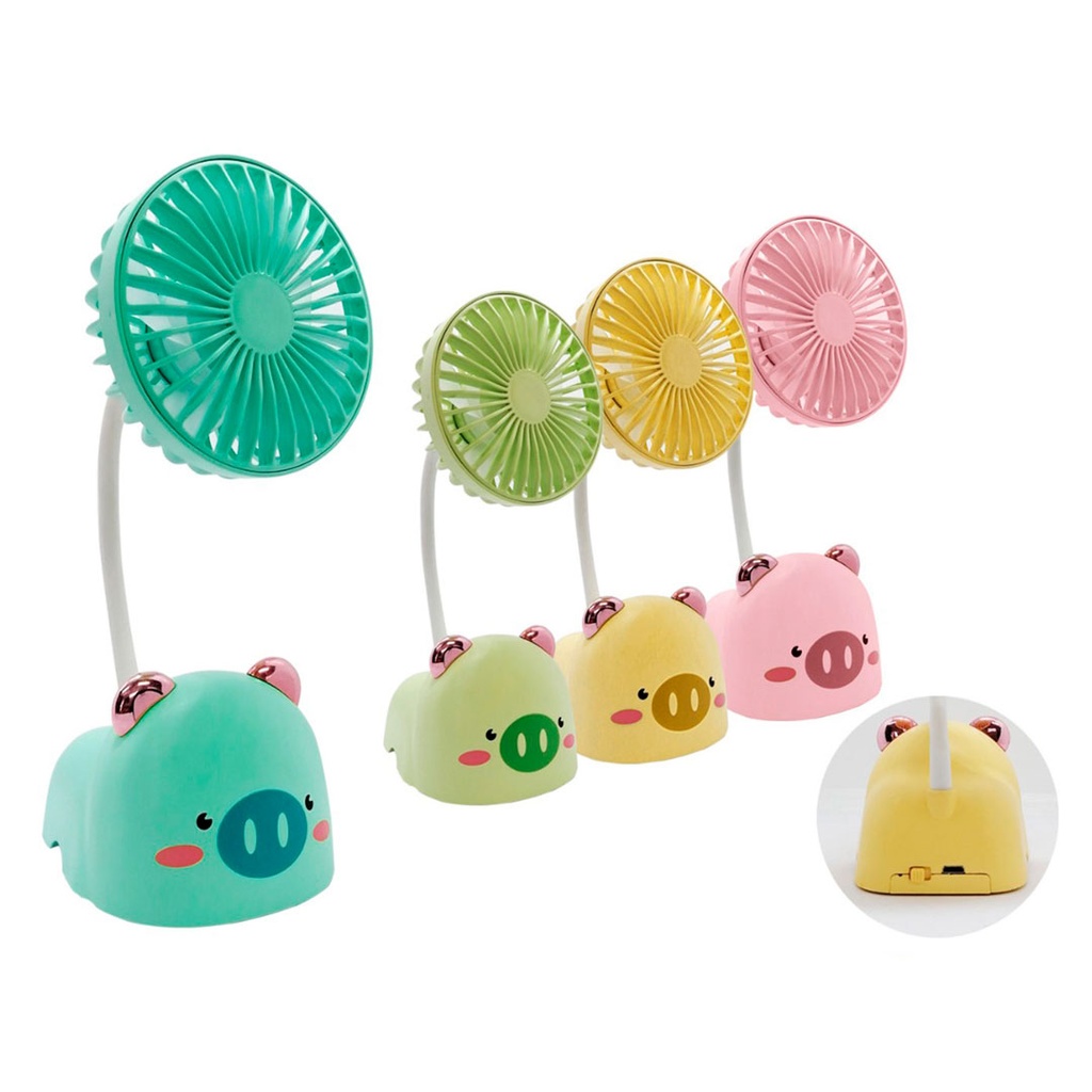 [H541164] ventiladores diseño cerditos, plástico, surtido, 9.3*6*22 centimetros,