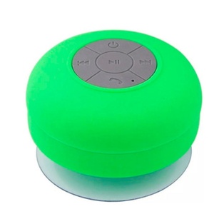 bocina redonda, bluetooth a prueba de agua verde
