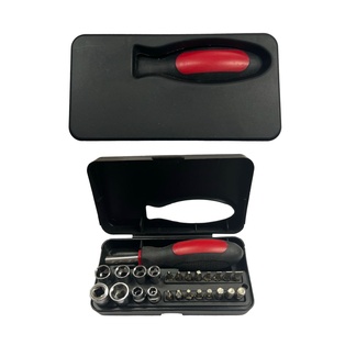 set de herramientas, acero inoxidable, negro, 15*7.5*3.5 cm 43 pcs , en caja plastica rectangular