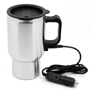 tazas, acero inoxidable, plateado, 16 onzas, electrica con cable para carro