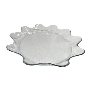 plato, vidrio, transparente, . nd, ondulado