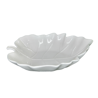 tazon, cerámica, blanco, 11.5  , forma de hoja