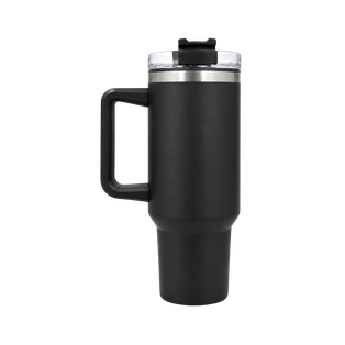 taza, acero inoxidable, negro mate, 40 oz,  Bold doble pared interior plástica, tapa y pajilla