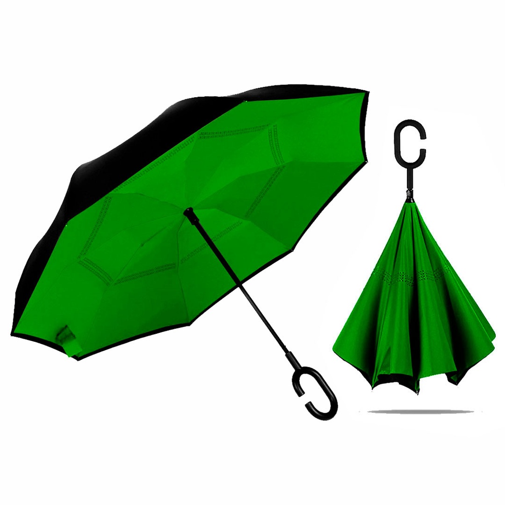 [P250685] sombrillas, poliester, verde,  nd, reversible