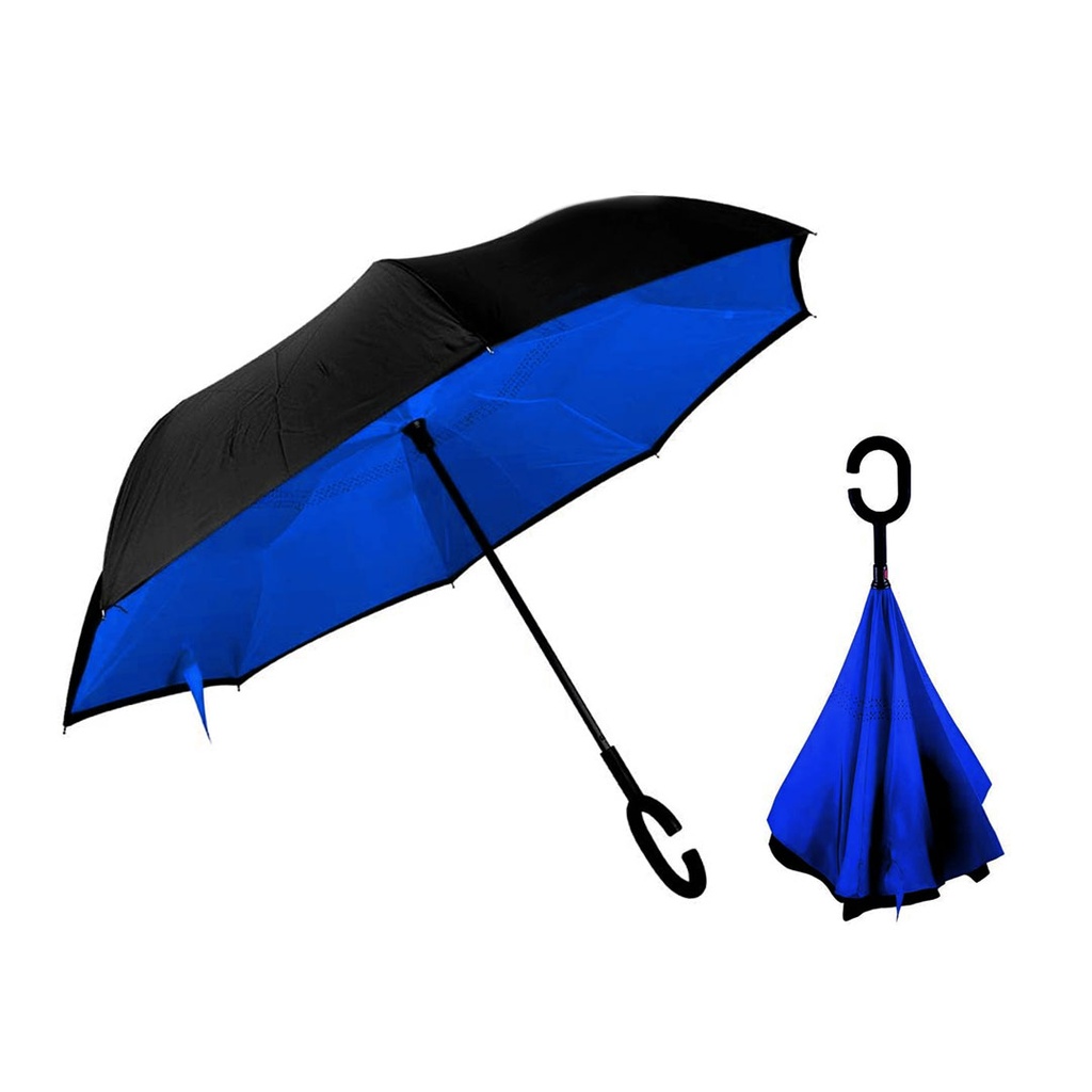 [P251112] sombrillas, poliester, azul, reversible ,