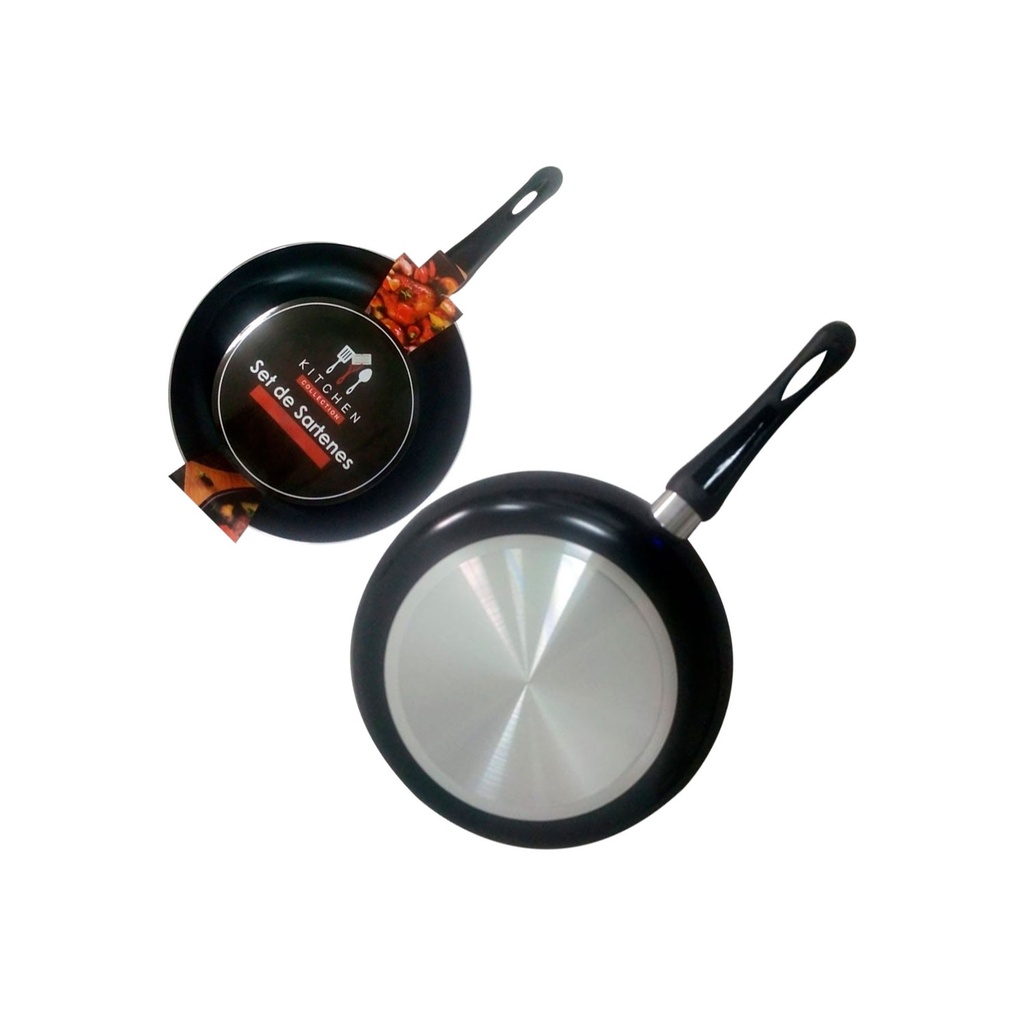 [H531444] sartenes, aluminio, negro, 28*5.3 centimetros, interior negro