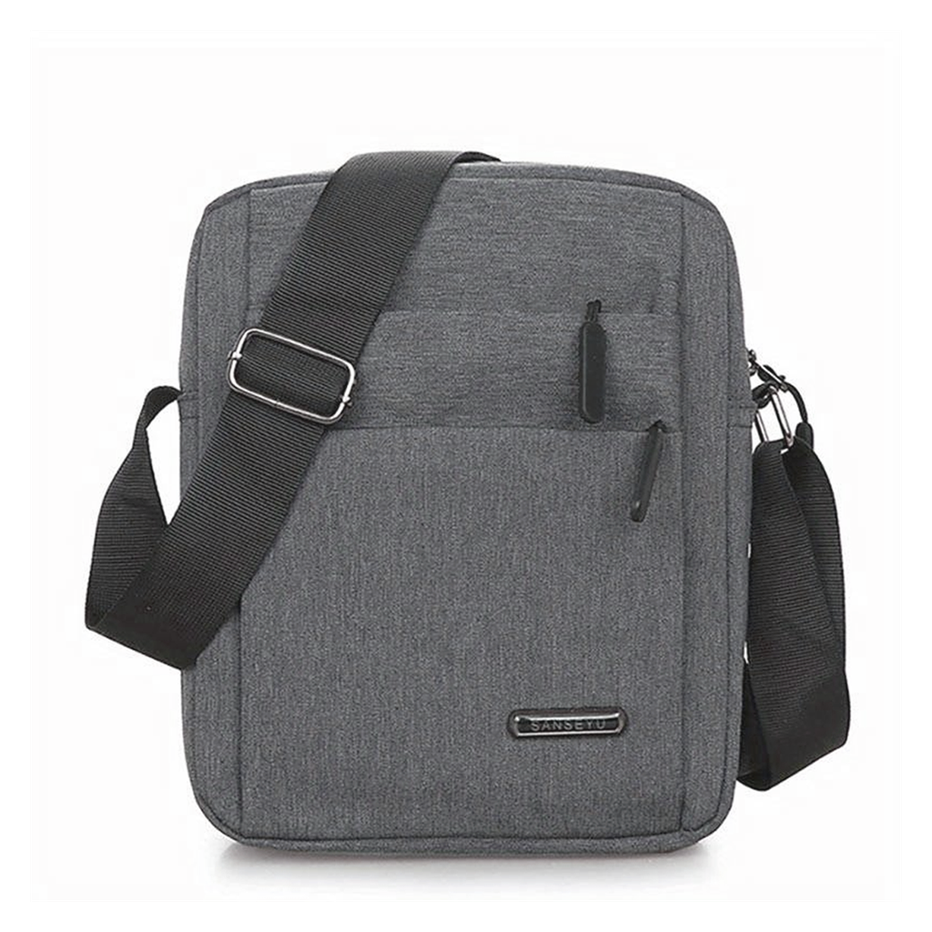 [P251151] maletín, oxford, gris, rectangular , 25*20*7 cm