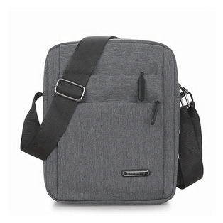 maletín, oxford, gris, rectangular , 25*20*7 cm
