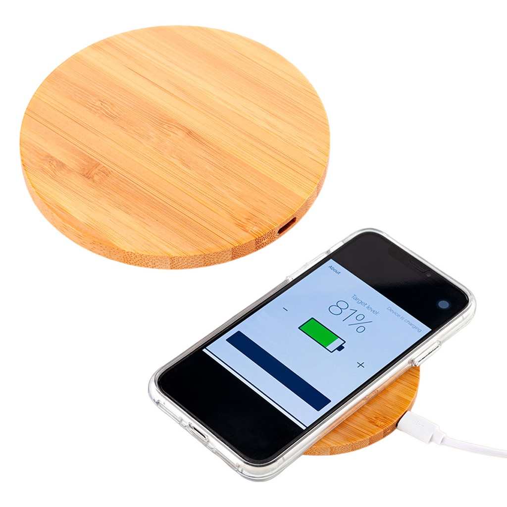 [TG104075] cargador inalámbrico, madera, color natural, 5v 1a 9.2*0.9 , para celular
