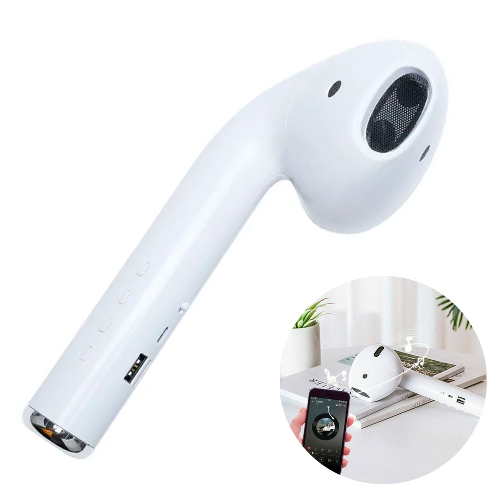 [TG104034] bocina, plástico, blanco, 22*10*8 centimetros, 1200 ma forma de audifono