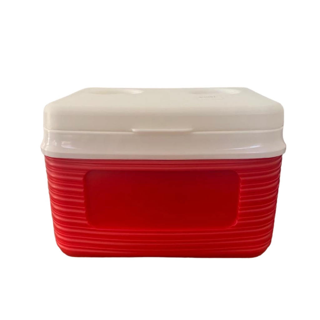 [H541151] hielera, plástico, rojo, con agarrador , blanco 25*17.5*18.5 cm 5 litros