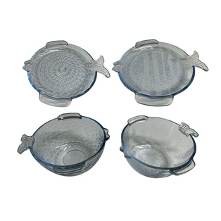 set, vidrio, , con 4 , dulceras