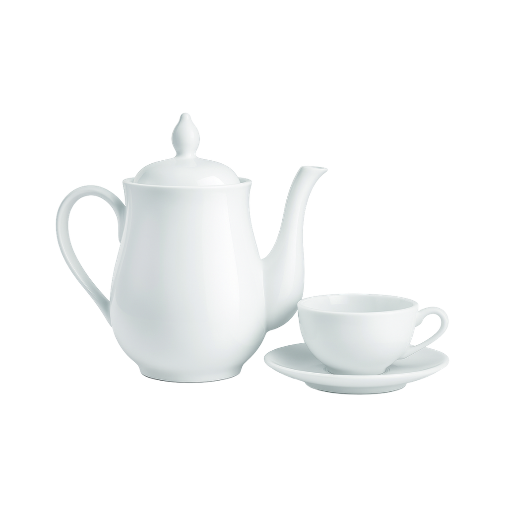 [H532655] set tetera taza con porcelana, cerámica, blanco, , , ,