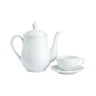set tetera taza con porcelana, cerámica, blanco, , , ,