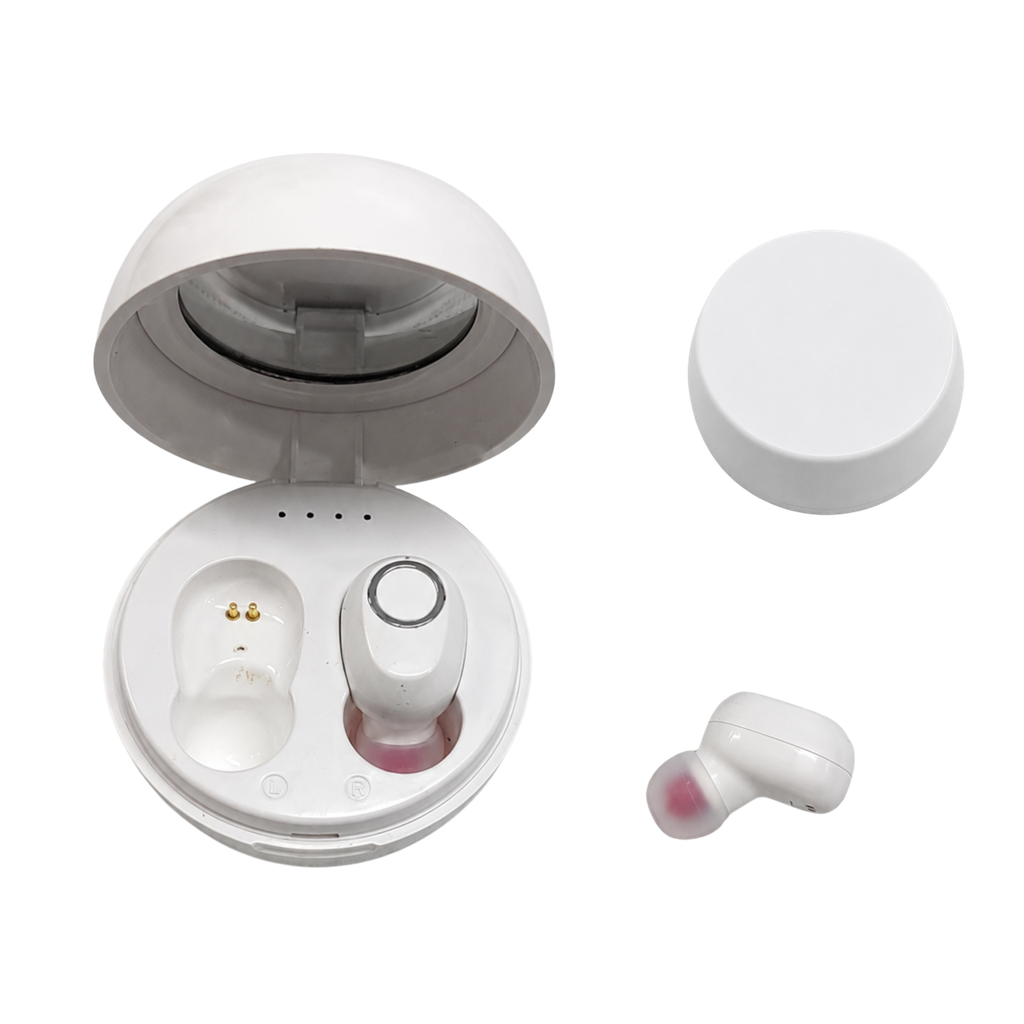 [TG102134] audifono, plástico, blanco, 12 centimetros, inalambrico con espejo  bluetooth v5.0