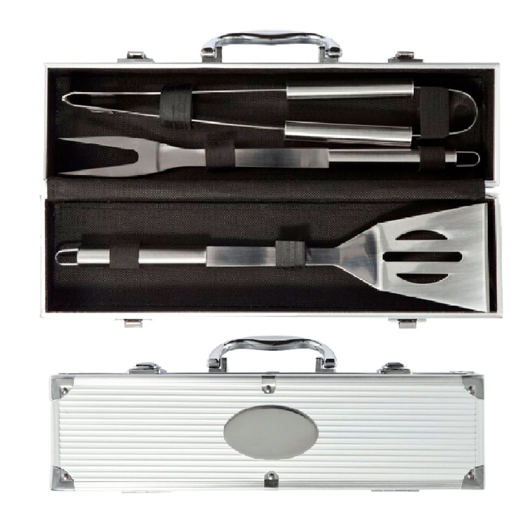 [H541181] set de utensilios, , , 3 pcs para , barbacoa en caja de metal