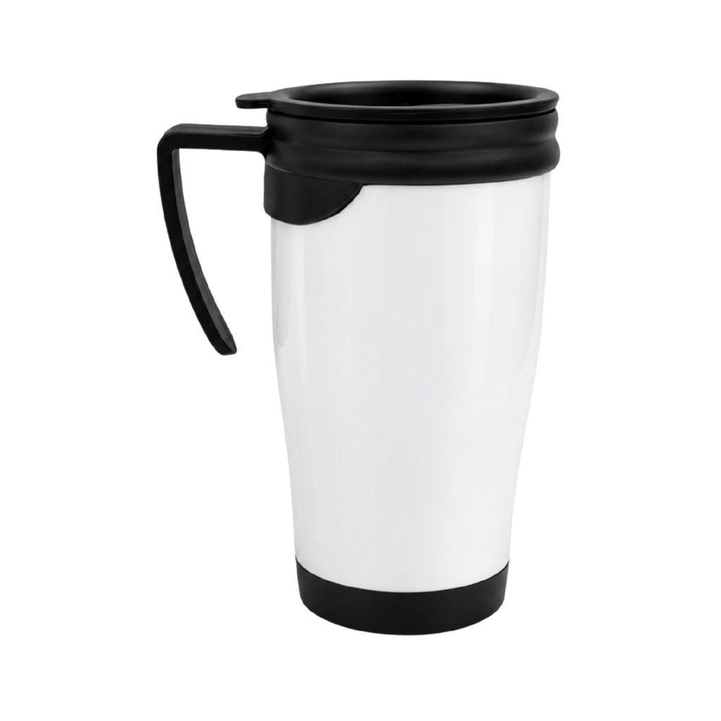 [P251261] Taza, Acero Inoxidable, Blanco Mate, 450 Ml Dull Con , Interior Plastico 